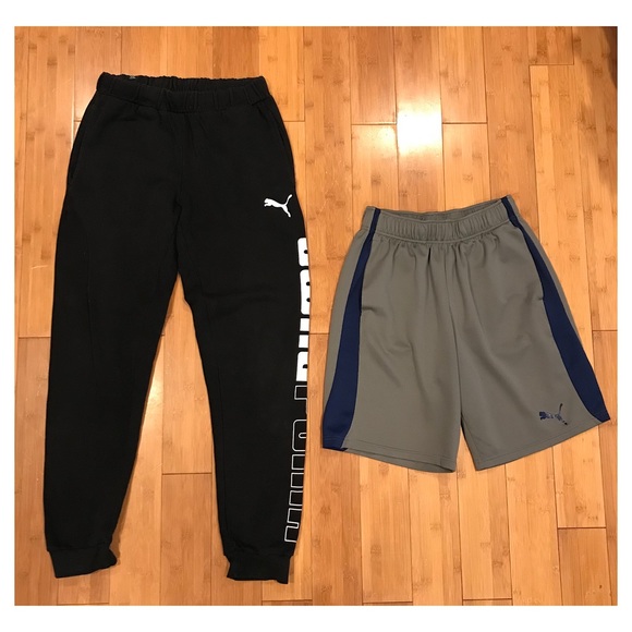 puma sweatpants shorts